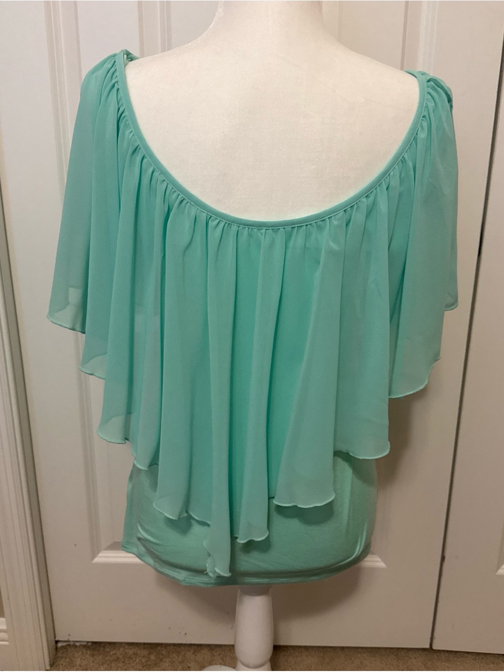 Venus Mint Green Ruffle Front Tank Top M - Picture 2 of 7